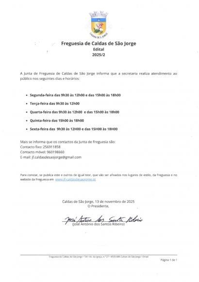 Hor&aacute;rio Atendimento Geral 